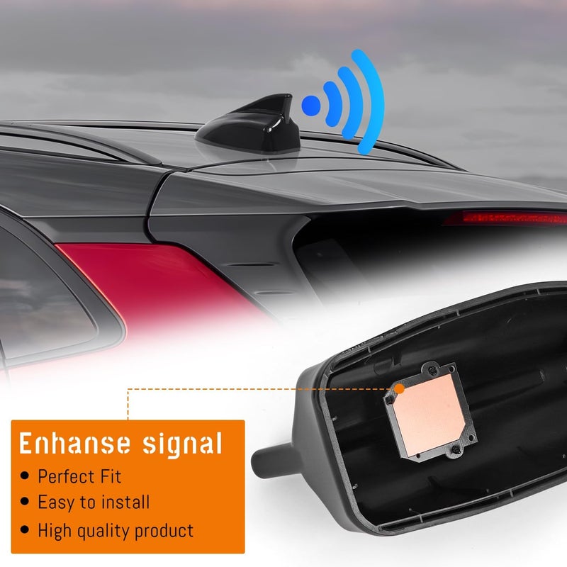 AMSPRAC Shark Fin Antenna Cover,Car Roof Antenna Caps Compatible with Hyundai Kona 2018 2019 2020 2021 2022 2023,for Kia Sorento 2019-2020,96210-J9300,Antenna Topper Cover with Chip,Glossy Black - Image 3